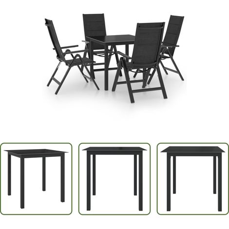 Chaises de jardin - Ensemble à manger de jardin 5 pcs aluminium anthracite (1/5)