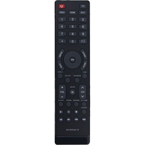 Télécommande de Remplacement - pour TV Insignia NS-32L120A13 NS-40L240A13 NS-50L260A13 - Noir - ABS - 2 piles AAA requises - 1 pièce (1/5)