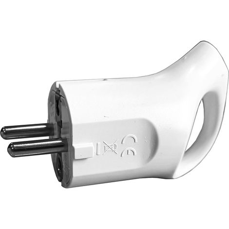 Prise mâle Schuko 16A blanche