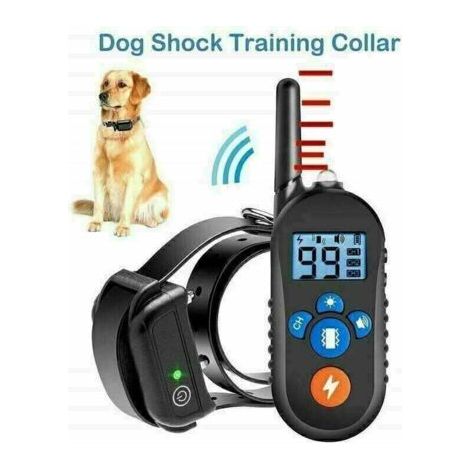 Collier de Dressage pour Chien - Rechargeable, 3 Modes Vibration/Choc/Beep Sonore, Portée de 800 mètres, Noir