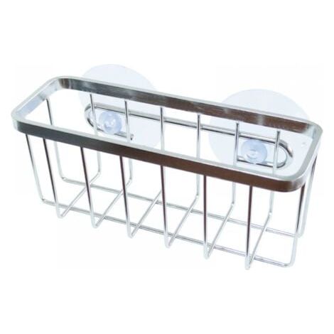 14.5 x 5.5 x 6.1 cm, porte-éponge en acier inoxydable 304, support de rangement à ventouse, adapté aux éponges/grattoirs/porte-savons absorbants (1/5)
