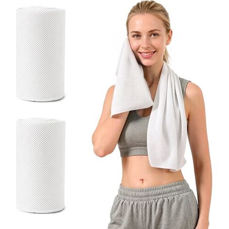 Asciugamani rinfrescanti - Confezione da 2 - Asciugamano per il sudore - Asciugamani da yoga - Tessuto morbido e leggero - Traspiranti - Lavabili in lavatrice - Per il fitness (1/5)
