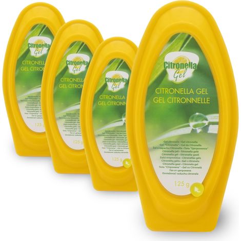 Zitronella Duftgel 125g - 4er Pack - Lufterfrischer Gel mit Zitronen Aroma - Citrus Raumduft Duftaufsteller Duftspender Frischehelfer