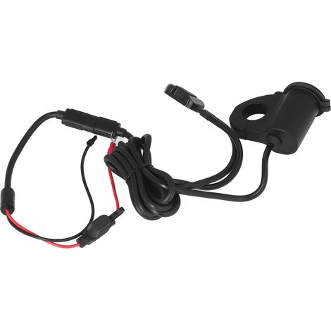Chargeur de téléphone pour moto, chargeur étanche en alliage d'aluminium pour vélo électrique, affichage numérique, double port USB, charge rapide QC3.0, coque noire. (1/5)