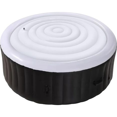 Housse imperméable pliable pour spa gonflable extérieur (165 cm) - Protection anti-pluie et anti-débordement, blanche, couvre-bain à bulles (1/5)