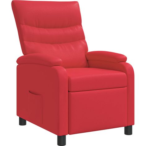 Recliner Red Faux Leather vidaXL (1/5)