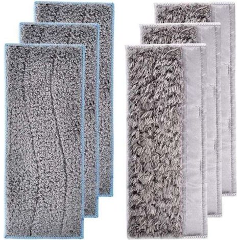 Lot de 6 Lingettes Réutilisables pour Robot Laveur 3 Humides et 3 Sèches Compatibles M6 (1/4)
