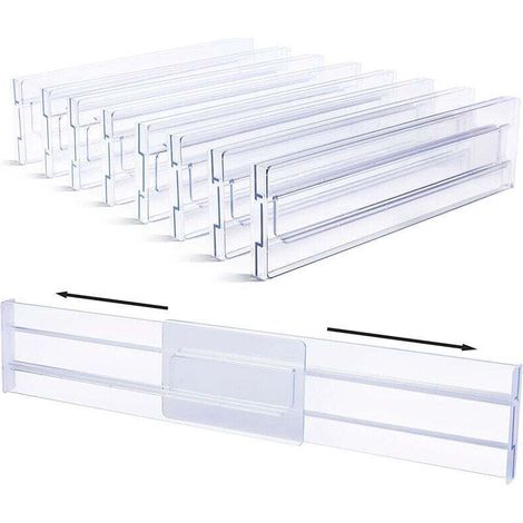 Pack Adjustable Plastic Drawer Dividers 27.5-52 cm Organizer Adjustable Drawer Dividers Organizer Office Drawer Storage Organizer for Office Drawers MUMU (1/4)