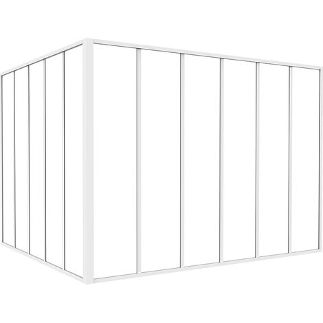 Vetrata angolare L180 x L150 x H130 in Alluminio termolaccato Stile atelier Bianco - BAYVIEW