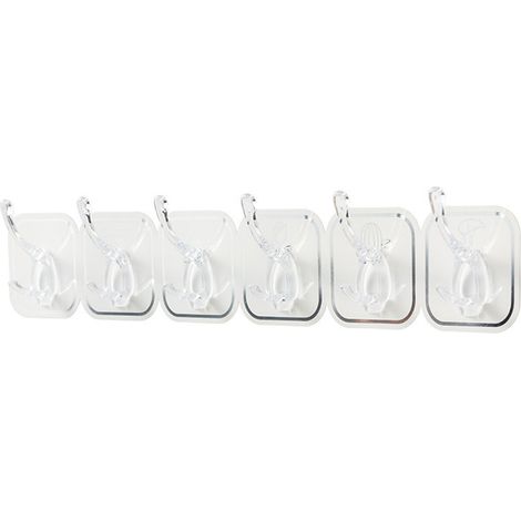 Acrylic Wall Hook Punch Free Self Adhesive Multifunctional Cuttable Wall Hook Rack for Kitchen Bathroom