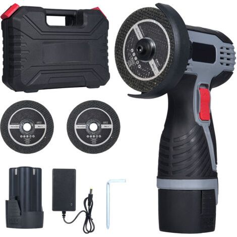 DEESSE SHOP-Meuleuse D'Angle Sans Fil 19500RPM 16.8V Professional Disqueuse Sans Fil avec 1 batterie 1500mAh, 2 Disques à Tronçonner , Meuleuse d'angle pour Couper, Polir et Ponce (1/5)