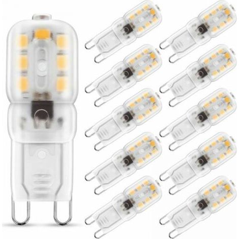Ampoule LED G9 3W Blanc Chaud 3000K, 230V AC 220lm, Faisceaux Larges à 360°, Culot G9, Lot de 10 [Classe énergétique A+] (1/5)