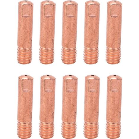 10 Stück Kontaktspitzen M6, leitfähige Düse, Kupferdrahtzufuhr, Schweißpistolenzubehör 15AKx0,8 mm (1/4)