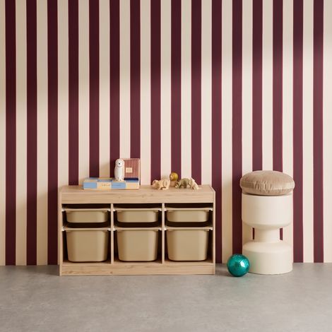 - Meuble de rangement pour enfant décor bois 6 bacs beige - Sora