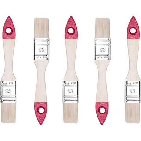 Set de pinceaux 25mm plats 5 pièces - Largeur : 1 pouce – 5 PCS - Kit de brosses à peindre avec manche en bois -Série 30 - A0200-300510