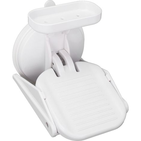 Repose-pieds de douche à ventouse pour se raser les jambes, sans perçage, avec support de rangement intégré. (1/5)