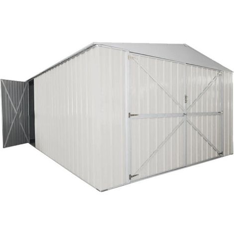 Casetta Box da Giardino in Lamiera di Acciaio Porta Utensili 360x514x230 cm Enaudi Bianca (1/5)