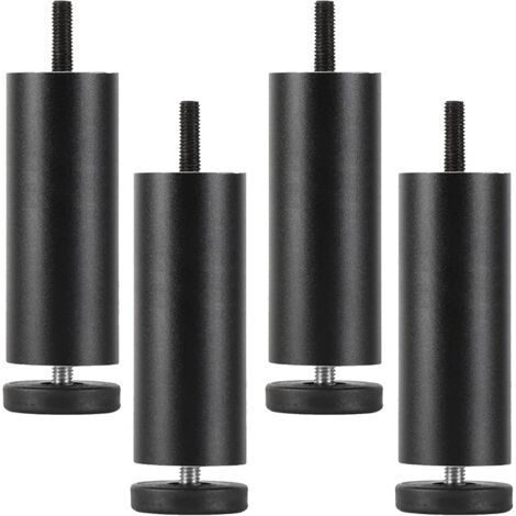 4 Stück Möbelfüße Verstellbare Tischbeine Aluminiumlegierung Möbelbeine für Bett Sofa Schrank Schwarz - 12cm (1/5)