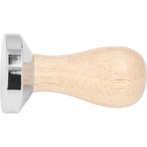 49-mm-Espressotamper, flacher Edelstahlsockel, Holzgriff – Kaffeepresse aus Edelstahl, Dosier-Tamper (1/5)