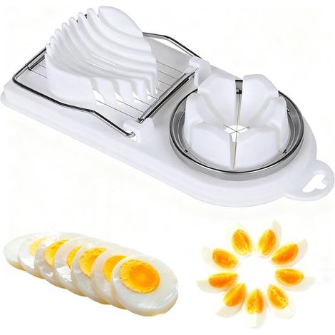 Cortador de huevos 2 en 1: un cortador multifuncional de acero inoxidable para fresas, mantequilla y kiwis (1/5)