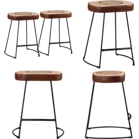 Tabourets de bar lot de 2 marron foncé 40x29,5x53 cm - Tabouret De Bar - Tabouret Retro - Chaise De Bar - Mobilier De Cuisine - Décoration Intérieure - Home & Living (1/5)