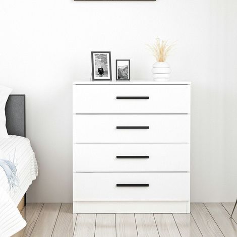 Kommode, blankes weißes Melamin, 70 x 42 x 79 cm