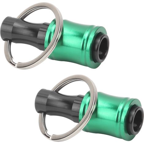 2 Stück Schraubendreher-Bit-Halter Schlüsselanhänger Verlängerungsstange Schnellverschluss-Adapter Werkzeug Aluminiumlegierung Grün (1/5)