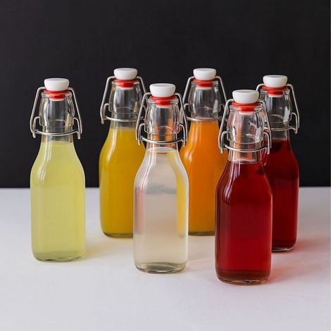 Bouteilles en verre avec bouchon a clip - lot de 6 etiquettes inscriptibles (1/5)