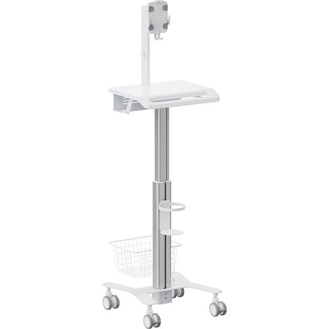 Chariot pour appareils médicaux avec support tablette 7.9"-11", hauteur réglable 80-120 cm (1/5)