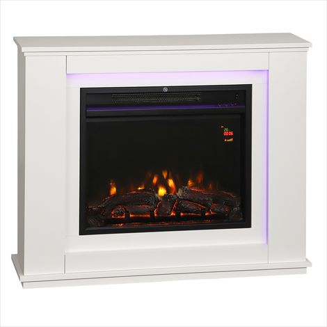 Cheminée électrique avec effet flamme 12 couleurs 1000W 2000W MDF (1/5)