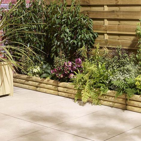 Rowlinson Horizontal Log Edging - Pack of 2 (1/4)