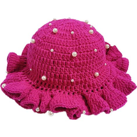 Sombrero de pescador cálido de ala ancha, sombrero de rosa roja