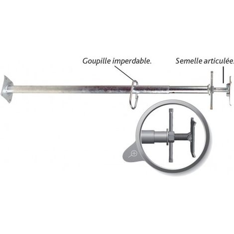 DUARIB - Vérin d'amarrage fenêtre - longueur 1m à 1.7m - pour échafaudages F3000, F3000 ALU et MULTI 4X (1/2)