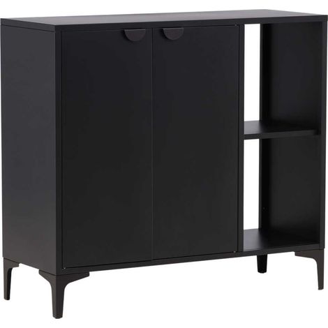 Piring buffet 2 portes, 2 étagères noir. (1/4)