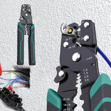 Pelacables automático 2 en 1, alicates de pelado rápido, herramienta multifuncional para pelar cables eléctricos de 10 a 24 AWG, alicates de punta fina, pelacables rápido autoajustable para electricis