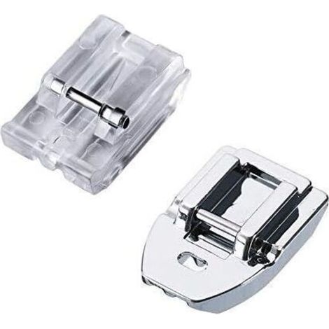 Lot de 2 Pieds Presseur Fermeture Eclair Invisible pour Machines à Coudre Brother. Singer. Juki. Lidl (Snap-On) Universel