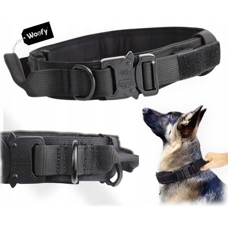 Collare tattico professionale per cani di taglia grande, con robusta fibbia in metallo, taglia XL.
