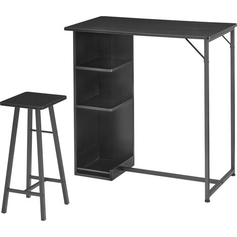 IDEALHOUSE Table haute tabourets marbre blanc (1/3)
