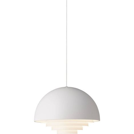 Herstal  Motown  - Luminaire suspendu à 1 ampoule en forme de dôme, chrome, blanc, E27