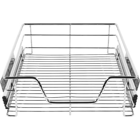 Haloyo Cesto estraibile per armadietti cucina,Acciaio,39 x 14 x 44 cm,argento (1/5)