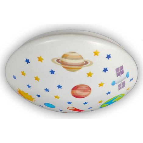 Coole Deckenlampe mit Weltall Motiv fürs Kinderzimmer, bunt Ø 35cm (1/5)