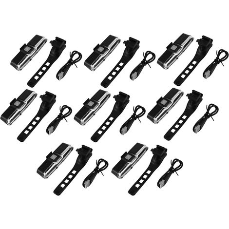 8X Feu Arriere de Velo Rechargeable USB Batterie au Lithium LED Velo Feu Arriere Lampe de Casque de Velo Accessoires de Support de Lampe Rouge-Blanc-Bleu Couleur de Lampe (1/5)