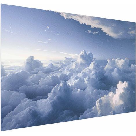 Póster - Paisajes celestes: Rayos que iluminan formaciones de nubes esponjosas (1/4)