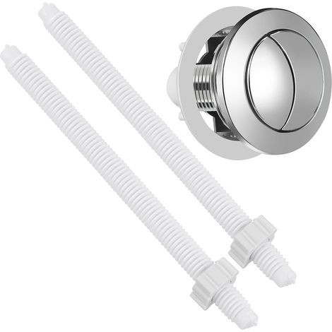 Bouton de Chasse D'eau pour Réservoir, Rond, Tige, Argenté (1/5)