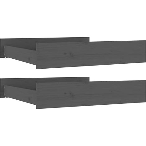 Maison Exclusive - Tiroirs de lit 2 pcs Gris Bois de pin massif (1/5)