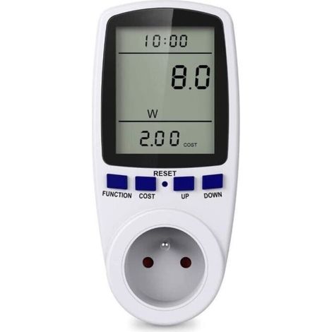 Prise Compteur d'Énergie Numérique,Prise de Consommation Electrique Surveillance de l'Énergie pour les Gros Appareils (1/4)