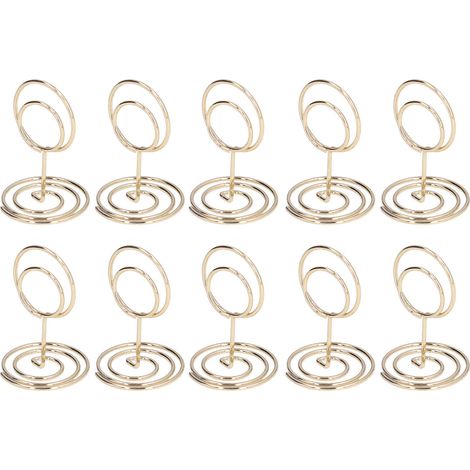Lot de 10 Porte-numéros de Table Ronds Dorés, Base Stable Pratique, Décoration Élégante et Durable pour Maison (1/5)
