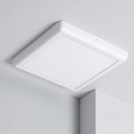 Plafoniera LED 24W Quadrata Metallo 300x300 mm Design Bianco 4000K Bianco Naturale