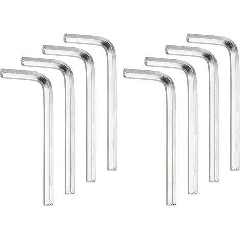 8pcs Clé Hexagonale 5mm Acier Cr-V Clé En L Argenté (1/5)
