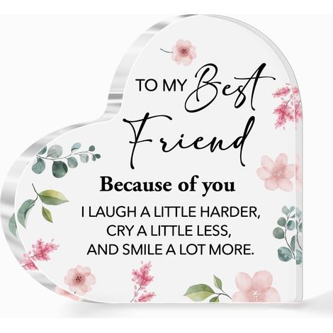 Plaque décorative cœur en acrylique cristal, souvenir élégant, cadeau pour elle ou lui（10 cm) (1/4)